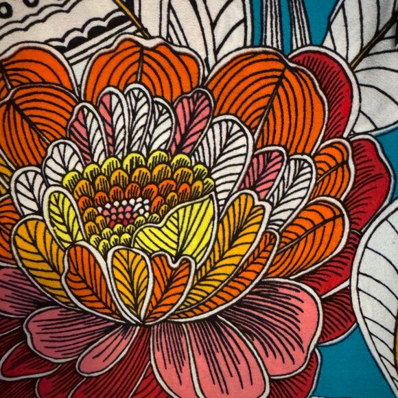 Bold Blue floral tunic, size M - Picture 4 of 8